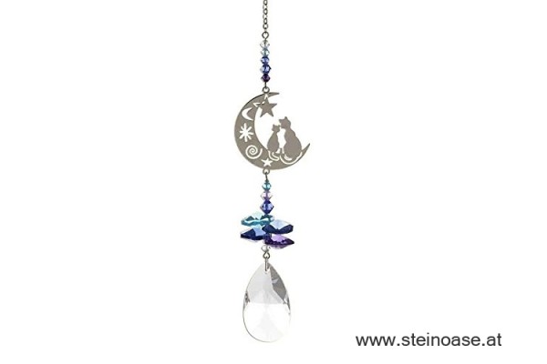 'Cats in the moon' Swarovski Kristallmobile